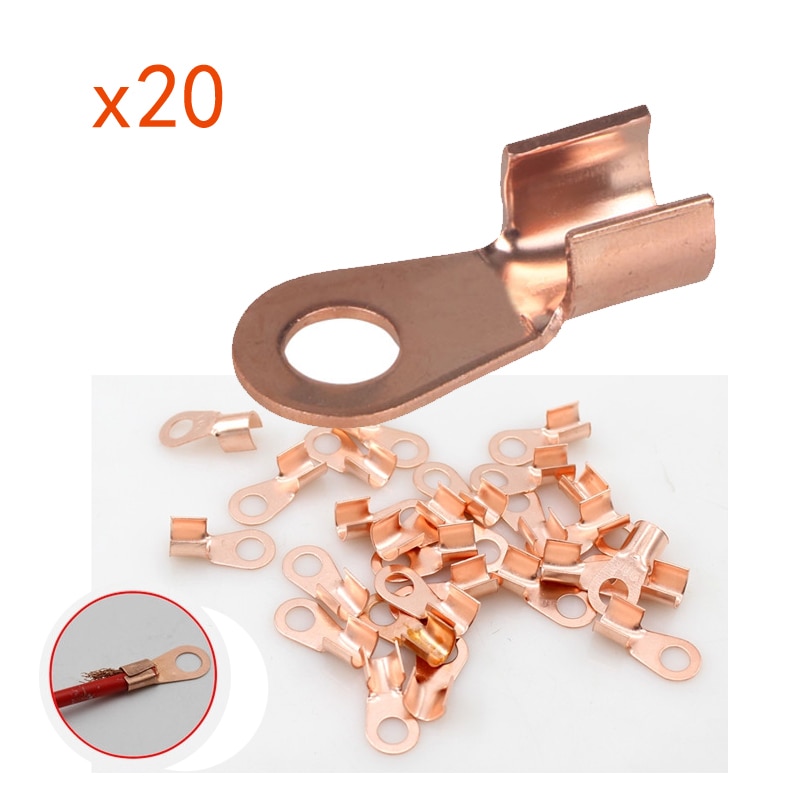 20 stykker/parti motorcykel scooter batteri ledninger stik 20a leder stik til elcykel e-scooter kobber terminaler clip line