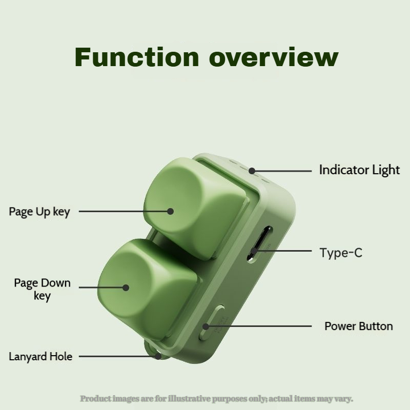 HanLinYue Free2 Mini Portable Keyboard Bluetooth RGB Swap Two-key E-book Page Turner PC Accessories for Tablet/phone/reader