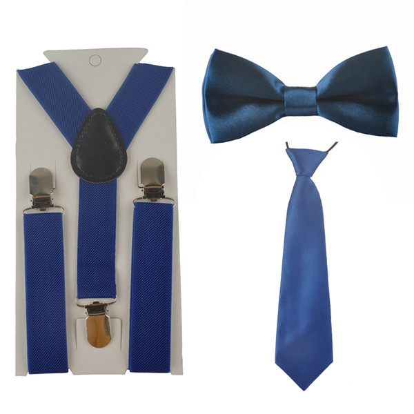 3Stck Schule Jungen mädchen freundlicher freundlicher befestigen elastische Hosenträger für hemd suspensorio Krawatte Bowties schmetterling Krawatte einstellen TR0001: Royalblue