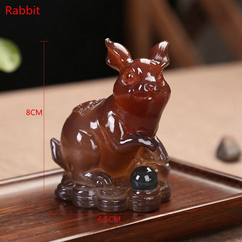 Farbwechsel Zwölf Chinesischen Tierkreis Harz Tee Haustier Tee-einstellen Dekorative objekte: Hase