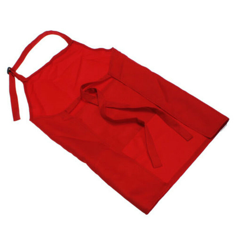 delantal infantil pintura infantil Pichi de bebé Color sólido cocina niño limpio Babero con bolsillos delantales 51cm x 49cm