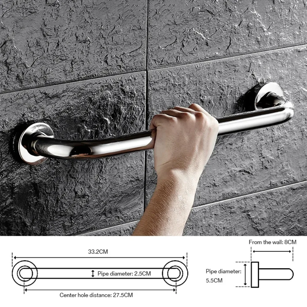 Stainless steel grab bar for bathtub and shower, barrier-free safety railings for the elderly and disabled, anti-slip handles, bathroom tools