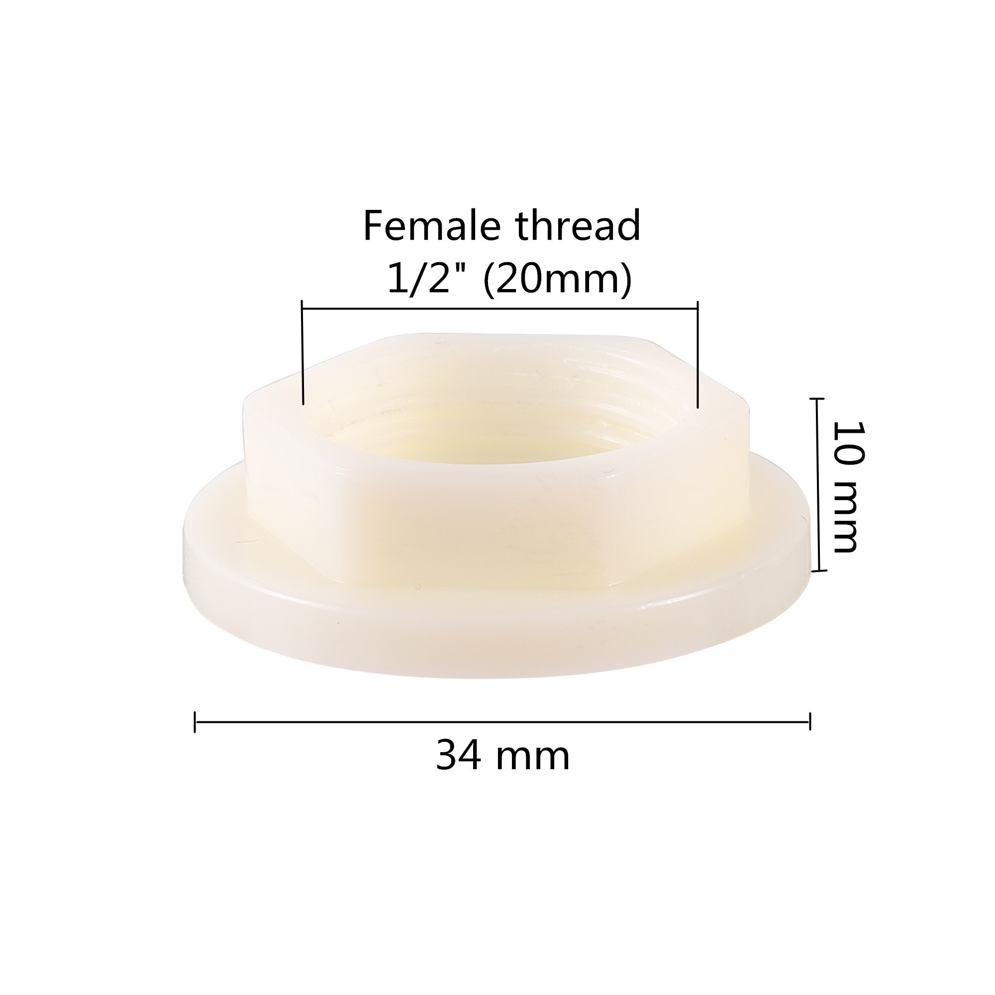 Plastic Water Tank Fittings Garden Irrigation Connector 1/2" Female Thread Locked Screw Nut Bathroom Aquarium Faucet Joint 5Pcs