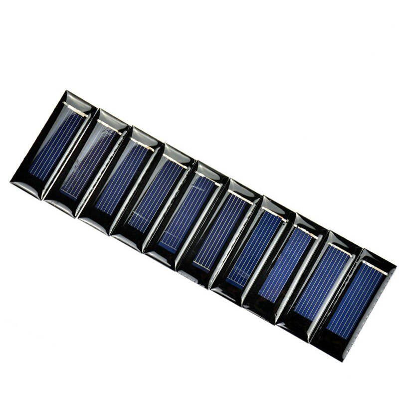 SUNYIMA 10Pcs Mini Solar Panel DIY Solar Cells Accessories Photovoltaic Module PV Module 0.5V 100mA 53*18*2.5mm
