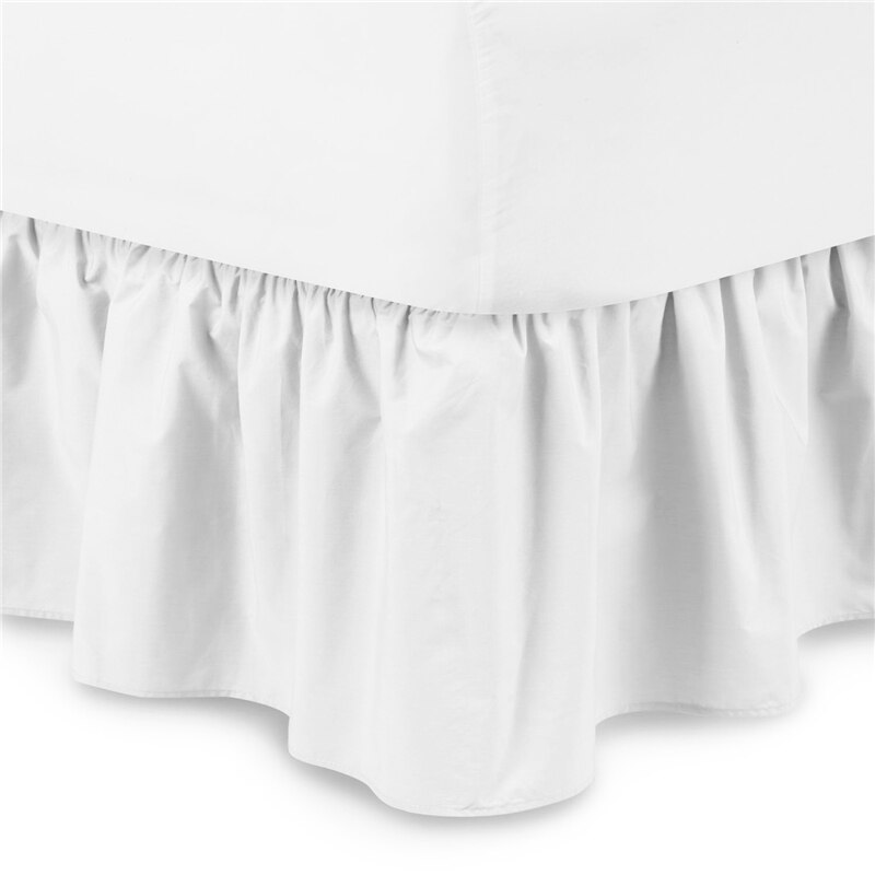Hôtel Élastique Lit Jupe 6 Couleurs Suede Tissu pour Roi/Reine Taille Juponnage pastorale Style Fit couvre-lit: White / King