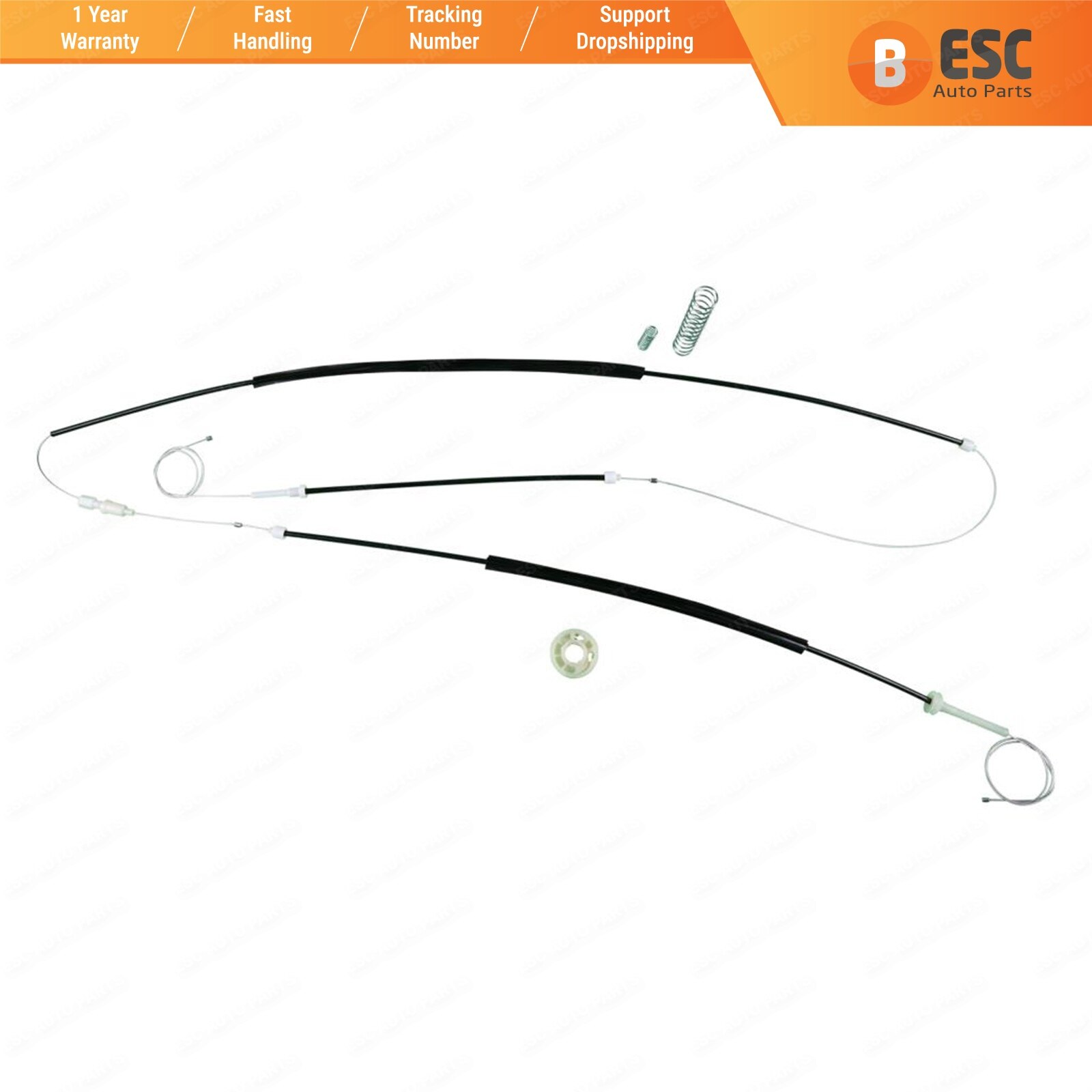 ESC Auto Parts EWR982 Window Regulator Repair Kit Right Door for BMW Mini Cooper First generation (R50/53) 2000–2006