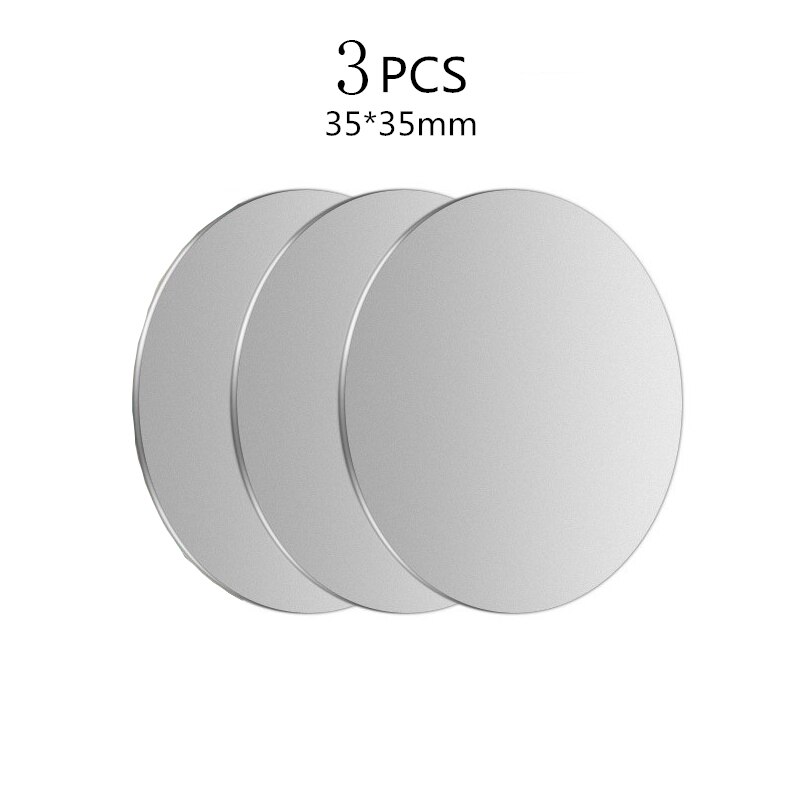 Placa magnética de Metal para teléfono móvil, soporte Universal de hierro para IPhone, 1/3/5 unidades: 3Pcs Silver 35x35