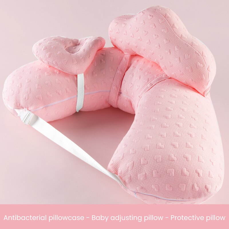 Almohada brillante de algodón para bebé, almohada de lactancia de color, almohada de maternidad para bebé, almohada de alimentación para bebé: D-Pink