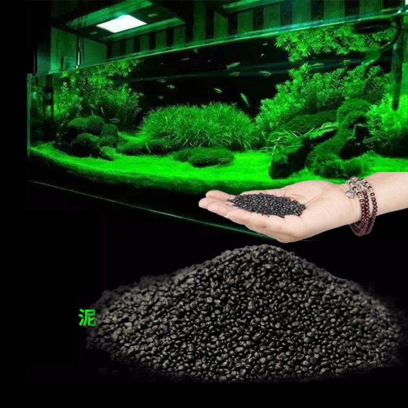 500G Aquarium Bodem Substraat Meststof Zwarte Klei Grind Voor Natuurlijke Geplant Aquarium Zoetwater Aquarium Poreuze Substraat