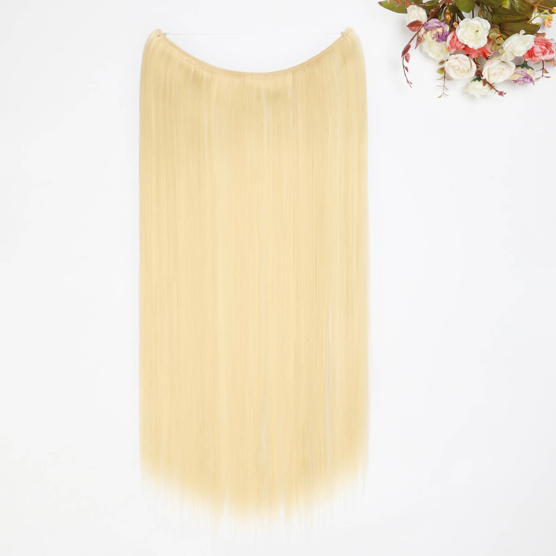 24 pouces vague Halo Extensions de cheveux Invisible Ombre Bayalage synthétique naturel secousse caché Secret fil couronne gris rose: P4 / 30