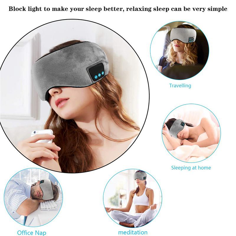 Sove hovedtelefon bluetooth søvnmaske trådløs søvnmaske øretelefon rejse øjenskygger med indbyggede højttalere mikrofon håndfri  d25