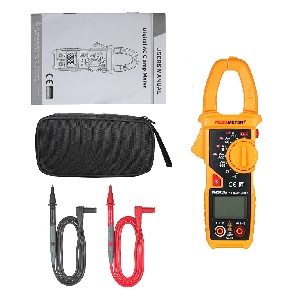 AC Clamp Meter 2000 Counts LCD Diaplay Digital Multimeter AC/DC Voltage AC Current Resistance Continuity Measurement Tester