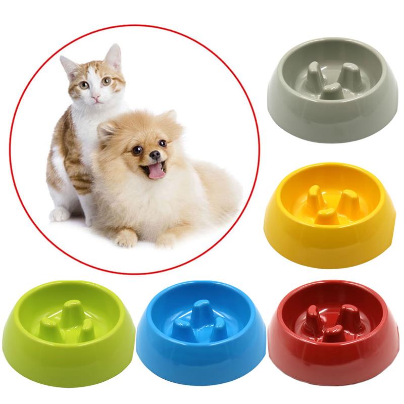 Tazón de perro con impresión lenta, tazón para gatos y cachorros, alimentador de almacenamiento de alimentos con agua, Combo de resina de PP no tóxica de acero inoxidable, cuenca de arroz en 6 colores