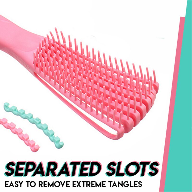 Detangling brush 4c hår detangler borste för lockigt hår blött tjockt kinky hår justera hår borste hårbotten massage reda hårborste