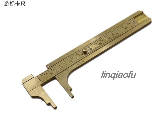Mini brass vernier caliper, all copper vernier caliper leather measuring tool