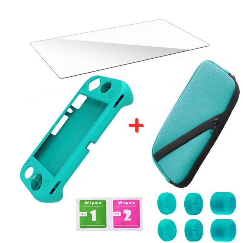 Nintend Interruttore Lite mini consolle Accessori di Protezione Pacchetto Carring Caso di Immagazzinaggio Del Sacchetto di Mano Del silicone presa Copertura Borsette Pellicola di Vetro