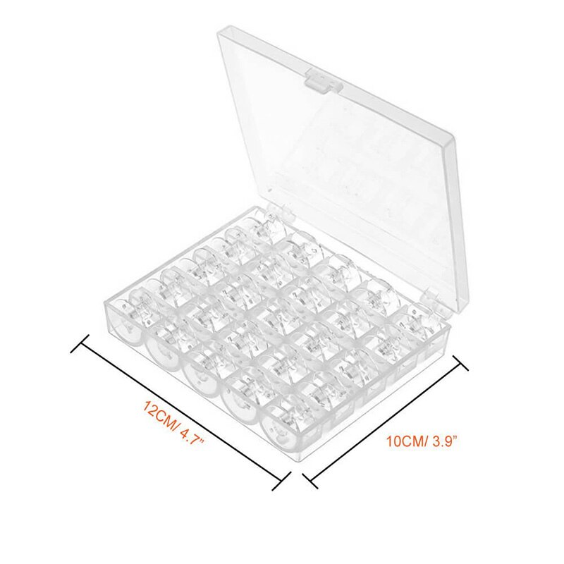 25 Pcs Plastic Sewing Machine Bobbins with Case and Measuring Tape for Brother Singer Babylock Janome Kenmore