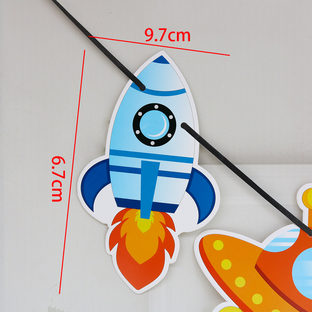 Ytre rom tema dekorasjon hengende banner romskip astronaut fest kranser barn bursdag fest rekvisita trekke blomster