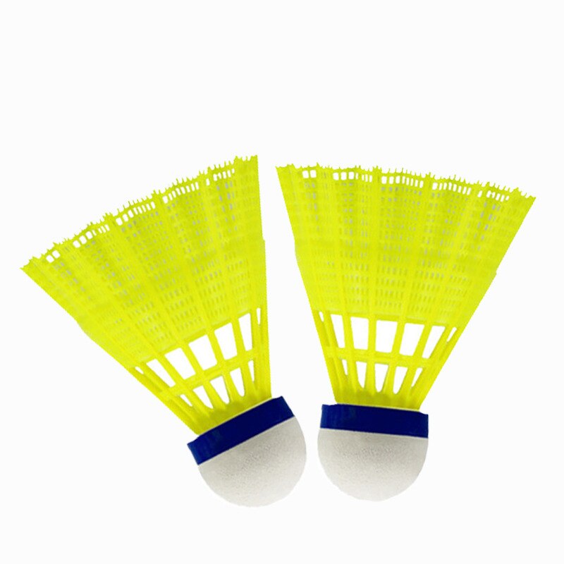 12 st/set gul nylon fjäderboll bord fiber bollhuvud fullt runt ull stil plast badminton utomhus träning starkt liv: Default Title