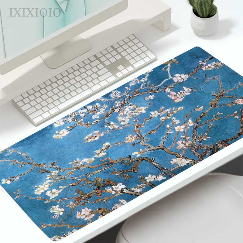 Van Gogh Oil Painting Mouse Pad Gaming XL Home Mousepad XXL Mouse Mat Office Natural Rubber Soft Gaming laptop Desktop Mouse Pad: XS / light yellow