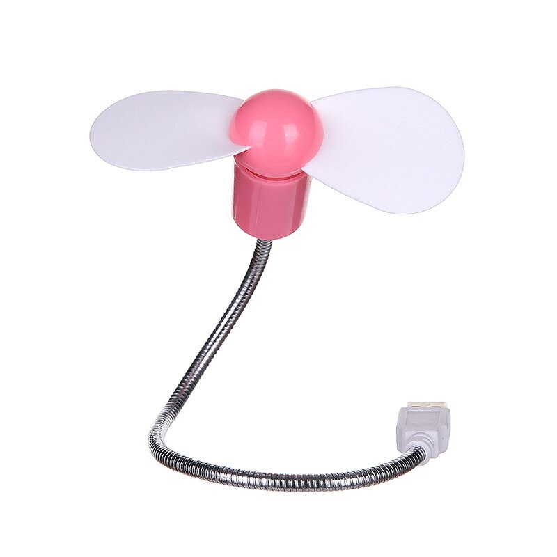 MINI Flexible USB Metal Fan Gadgets Cooling Fan For Office Desk Cool Adjustable Display Fan for PC Laptop Desktop Ventilador: Pink