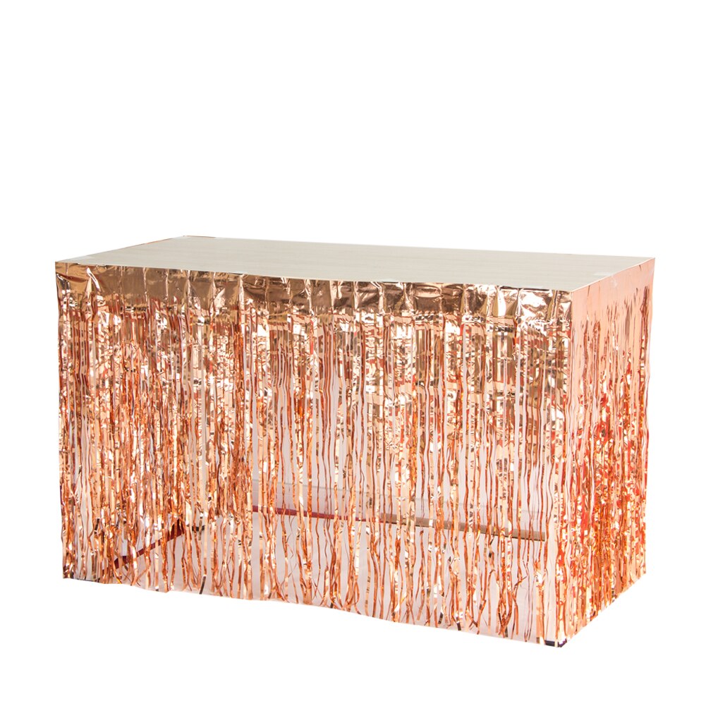 Polterabend baggrund gardiner glitter guld tinsel frynser folie gardin fødselsdag bryllup dekoration voksen jubilæum indretning: Rose guld