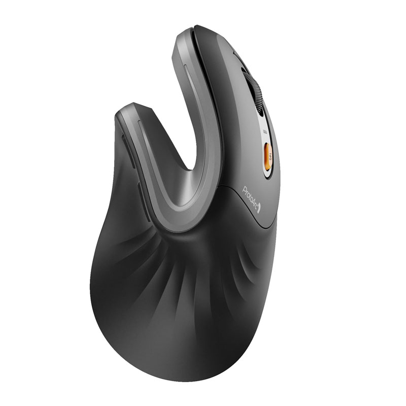 ProtoArc Ergonomische Maus em11 NL BT Wiederaufladbare kabellose vertikale Maus 2,4 GHz optische Mäbenutzen für Fenster, Mac OS: Grau