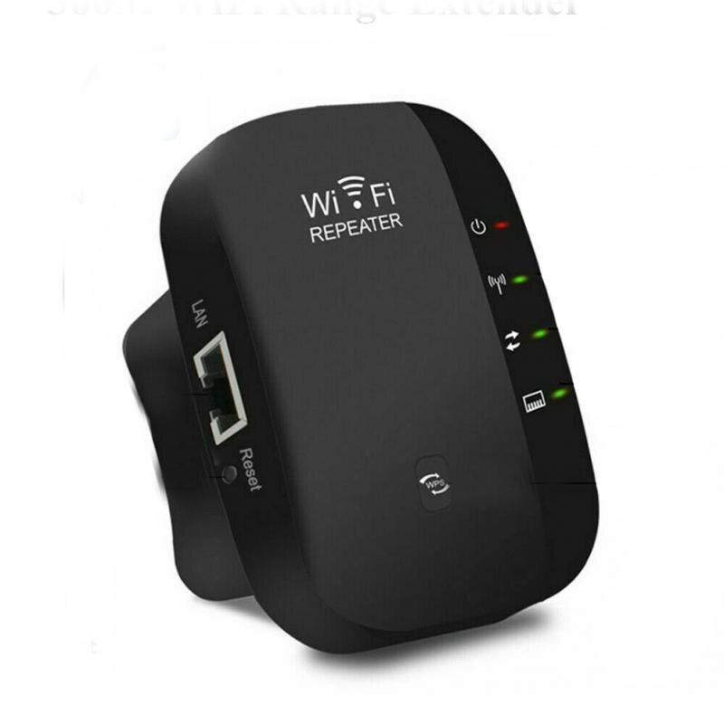 Drahtlose Wifi Verstärker 300Mbps Netzwerk Wifi lang Palette Verlängerung Signal Verstärker Internet Antenne Signal Booster Zugriff Punkt: Stecker UK / Schwarz