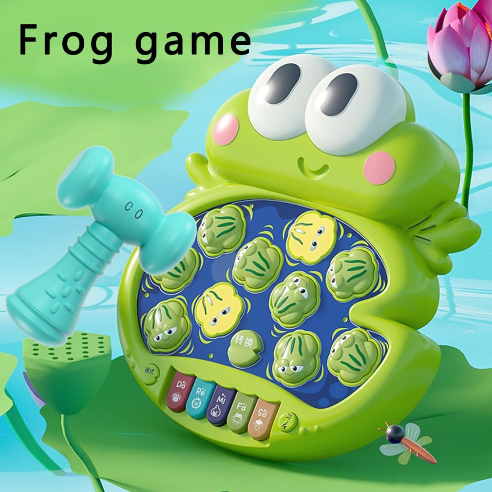 Frog Hit Hamster Percussion Game Machine Toy Frog Percussion Electronic Piano With Light Music Parent-child Interactive Toy