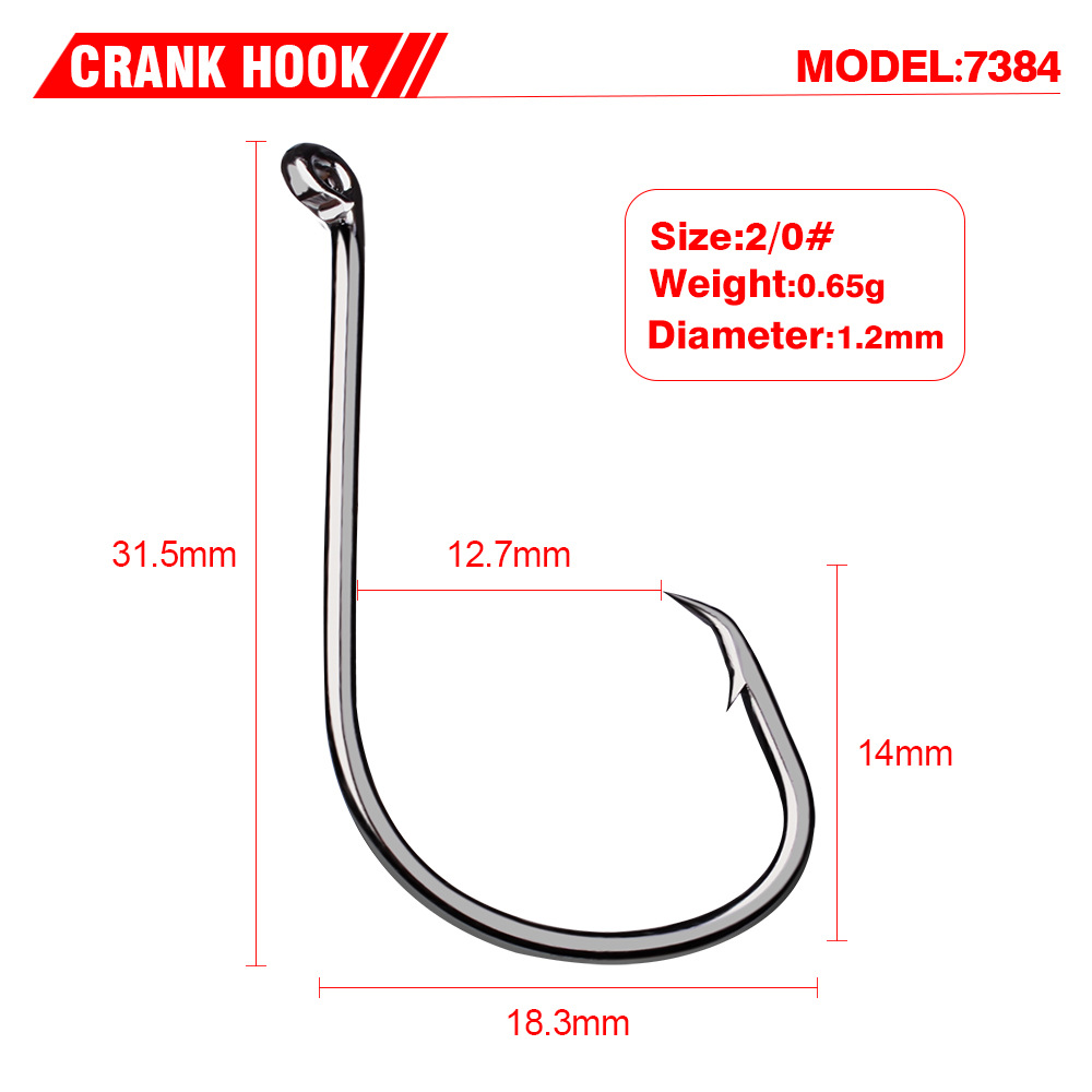 100PCS Fishing Hook 7384 Stainless Steel Carbon Chemically Sharpened Octopus Circle Hook Fishing Tackle Offset Sport Pesca Peche: 100pcs size 2-0