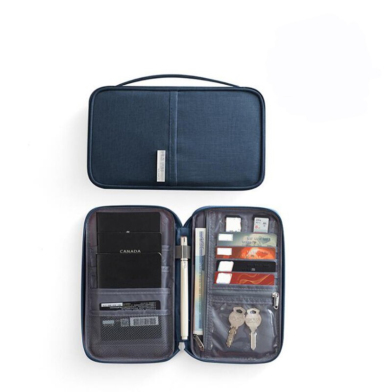 LKEEP Brand Passport Covers Holder Card Package Credit Card Holder Wallet Organizer Travel accessories Document bag cardholder: navy S