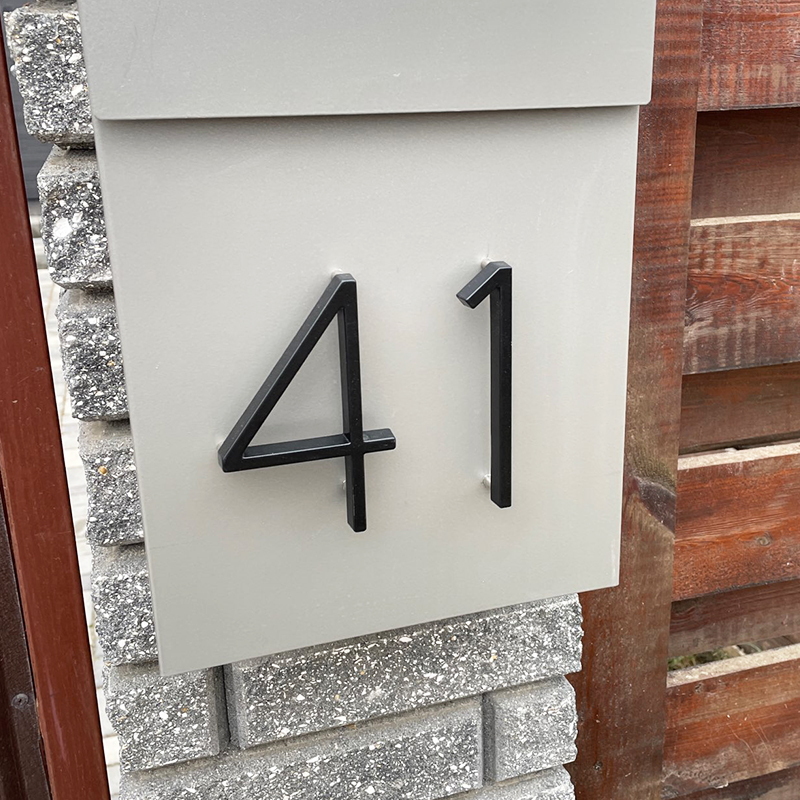 Numéro de maison flottant en aluminium noir, numéro de maison extérieur, numéros de porte d'appartement, panneau d'adresse de boîte à lumière, 125mm, 5 po, #0-9