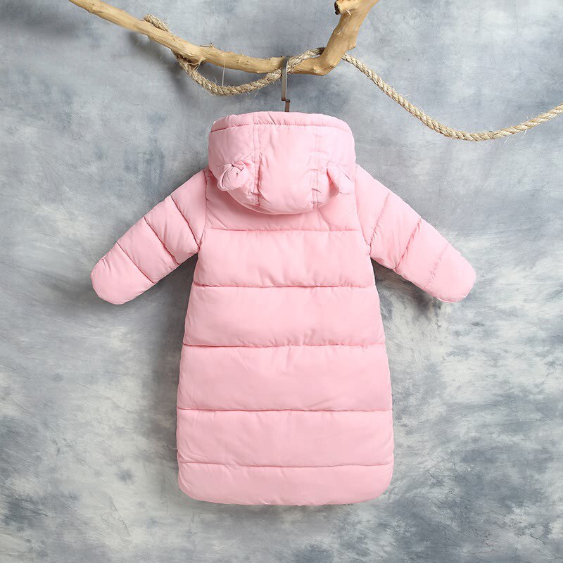 Dun & parkas hætte polyester materiale sne slid blå rød pink babytøj vinter overalls til børn