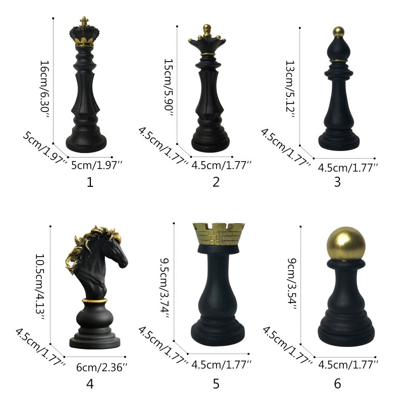Resin Chess Pieces Board Games Parts International Chess Figurines Retro Home Decor Simple Modern Chessmen Ornaments