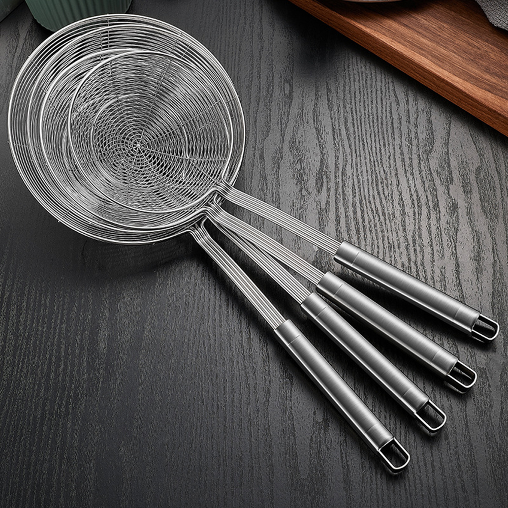 Stainless Steel Skimmer Long Handle Kitchen Cooking And Frying Spider Skimmer Fried Noodle Strainer Tool Kitchen Utensil