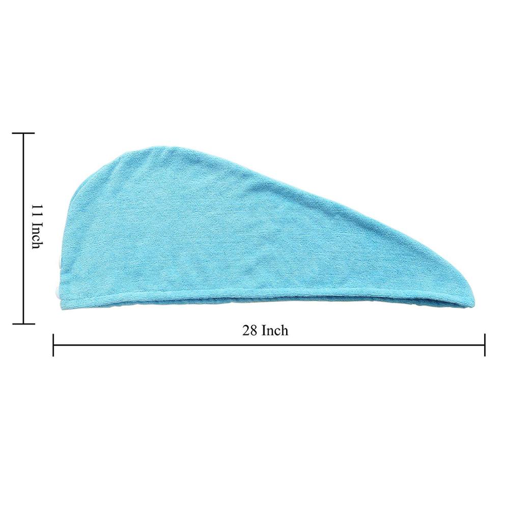Super Absorberende Voor Lange Krullend Haar Handdoek Met Knop Voor Hoofd Anti-Frizz Microfiber Handdoek Tulband Twist Haar Cap reizen Handdoeken