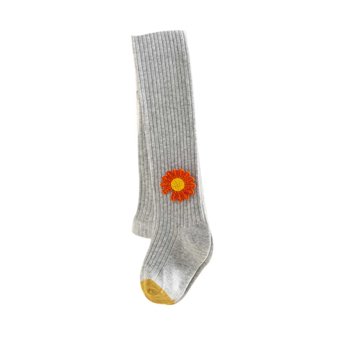Baby Meisjes Knit Panty Winter Zacht Katoen Stretch Warm Leggings Peuter Warm Kousen Broek Daisy Bloem Panty: Grijs / 4-6T