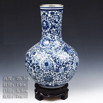Blau und Weiß Porzellan Vasen Verriegelung Lotus Blume Keramik Vase Hause Dekoration Jingdezhen Blume Vasen R1842: Licht Grau