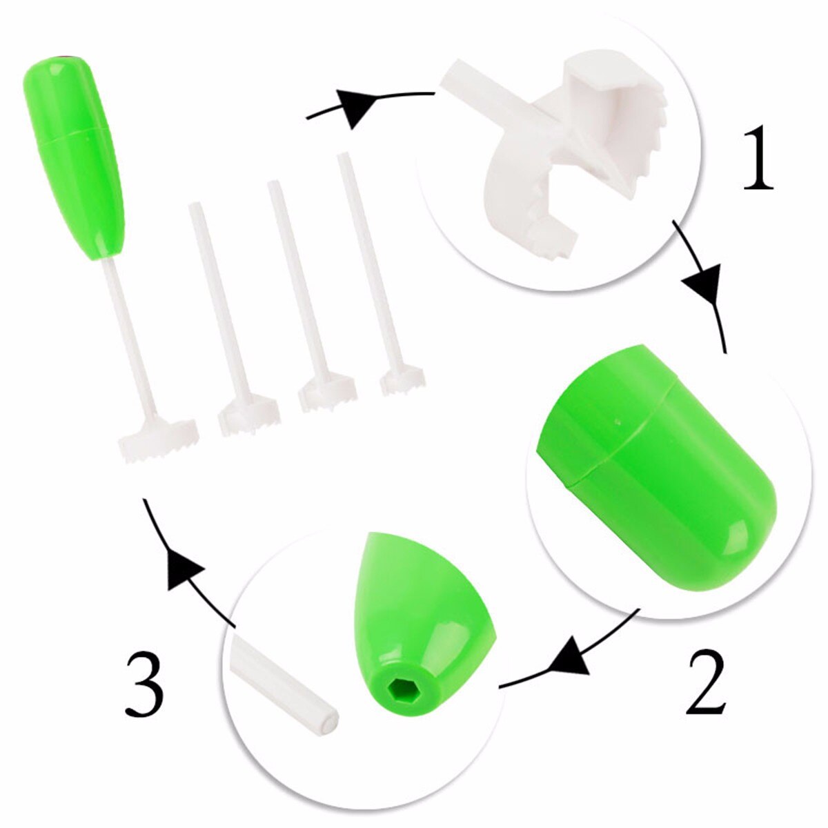 4pcs/set Kitchen Gadget Accessory Vege Drill Digging Corer Cooking Tool Vegetable Spiral Cutter Spiralizer Kitchen Item