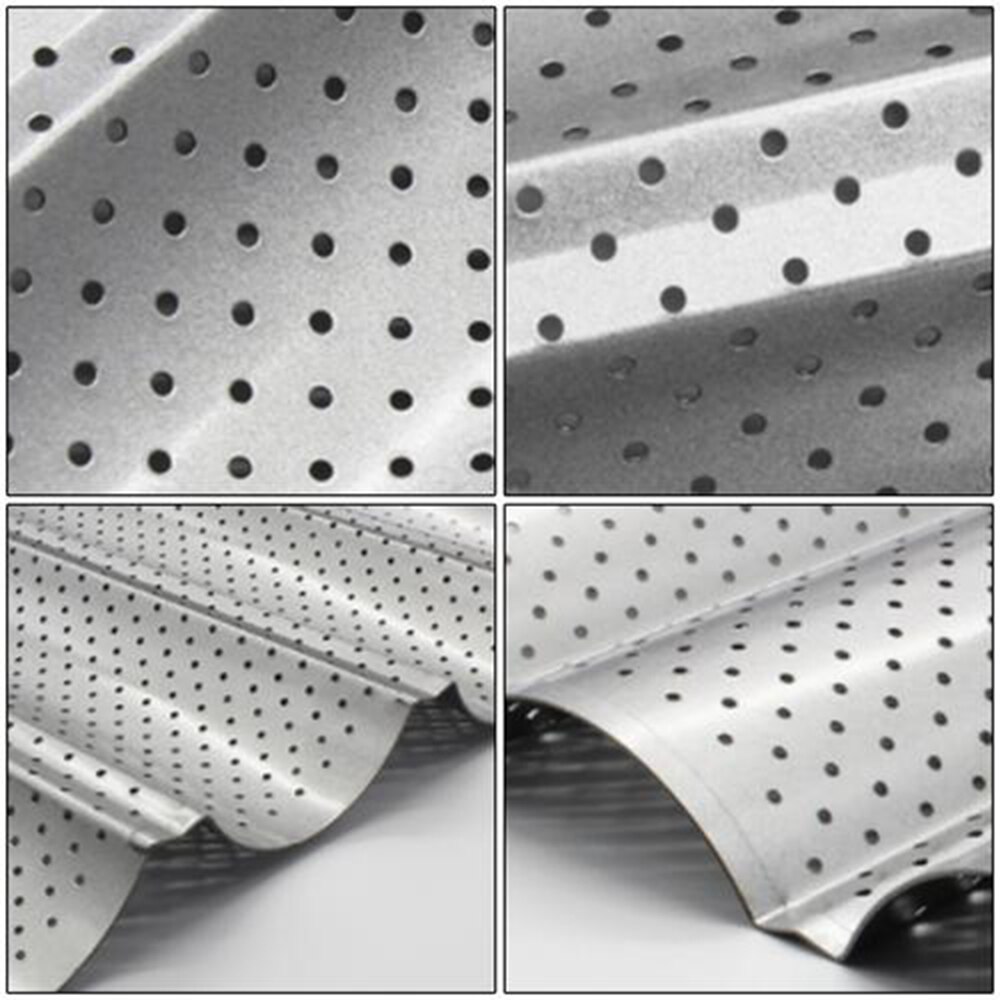 Roestvrij Staal Franse Brood Bakvorm Wave Bakplaat Praktische Cake Baguette Pannen Zilver 2 Groef Golven Brood Bakken Tools