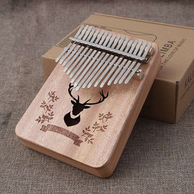 17 clave Piano de pulgar Kalimba de madera maciza de caoba instrumento Musical africanos dedo Pianos de instrumento Accesorios: A