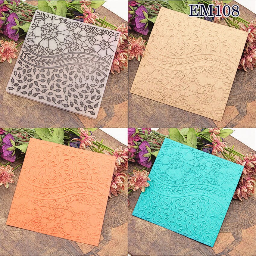 15x15cm flowerbeds Embossing folders Plastic bump Scrapbooking DIY Template Fondant indentation Cake Photo Album Card Make