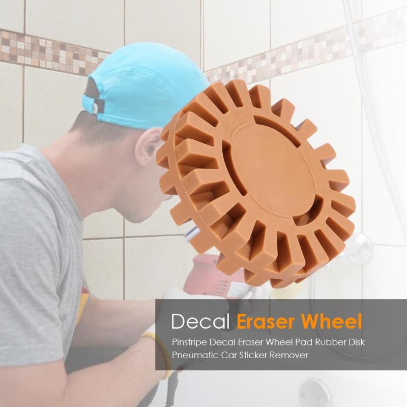 100mm Pneumatic Rubber Eraser Wheel Pad Rubber Disk Decal Eraser Wheel Car Sticker Remover 5/16-24 Teeth Auto Repair Paint Tool