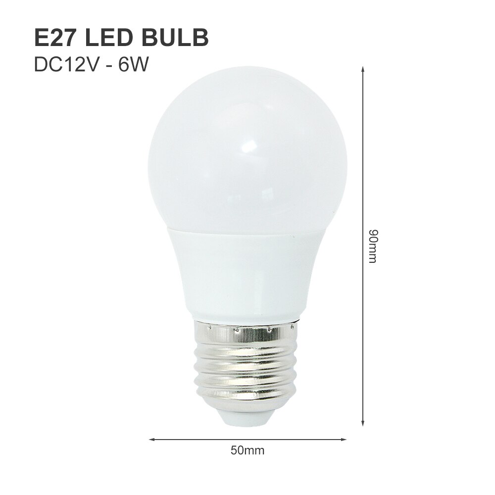 ANBLUB DC 12V E27 LED-lampe 3W 6W 9W 12W 15W Energiesparende Lamparas SMD 2835 LED Ball Licht Kein Flimmern Aluminium Bord Lampen: DC12V 6W / kalt Weiß