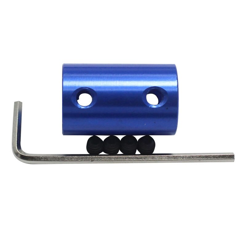 4pcs Blue Motor Jaw Shaft Coupler Shaft Rigid Motor Wheel Coupling Coupler Aluminum alloy Casing With Screw & Spanner