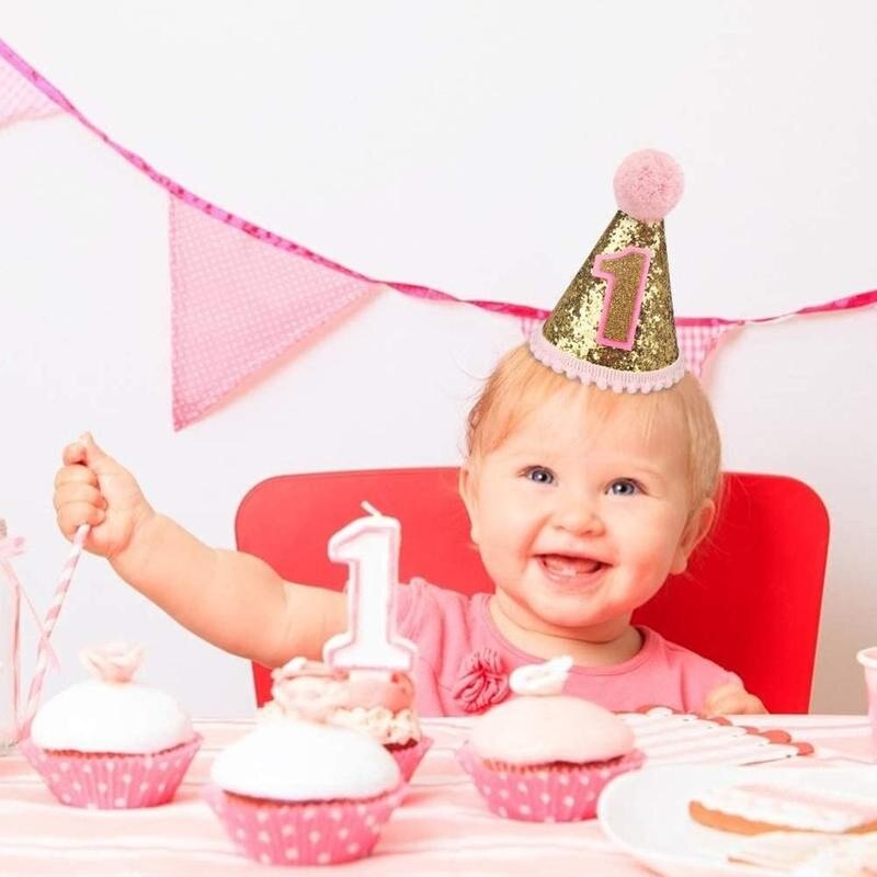 Baby 1st födelsedag hatt mini party hatt barn första pojkar hatt födelsedag födelsedagsfest flickor hatt nyfödd nautisk filt  w7 a 1