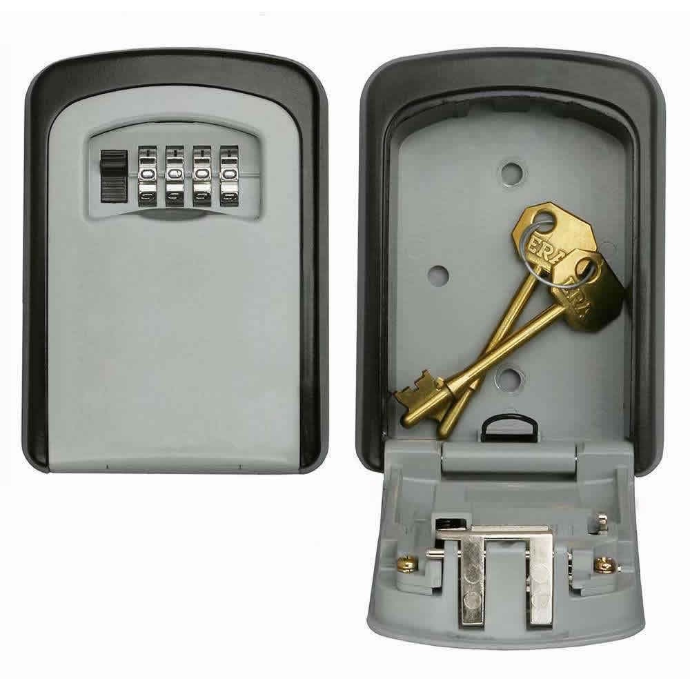 Wall Mounted Lock Box Key Storage Lock Box 4-Digital Combination Lock Box Key Safe Box Security Key Holder