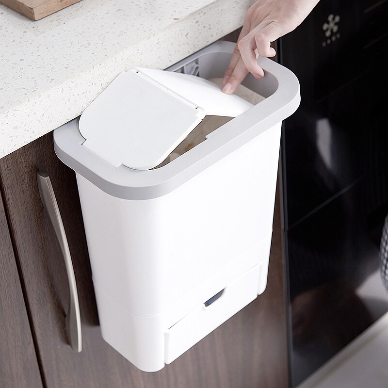 Armoire de cuisine porte suspendue poubelle poubelle poubelle conteneur ménage outils de nettoyage poubelles SP714