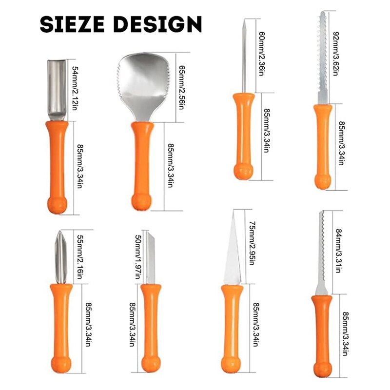 Pompoen Carving Tool, Halloween Pompoen Carving Set, Rvs Hollow Out Pompoen Carving Tool 8 Stuks