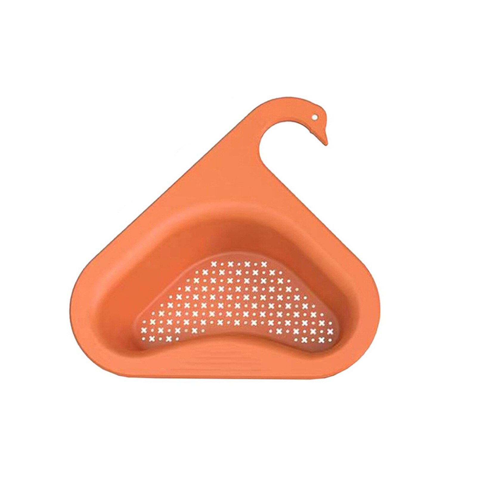 Swan Shape Sink Basket Corner Kitchen Sink Strainer Basket Kitchen Sink Strainer Multipurpose Water Storage Tank Drain Rack: Oranje